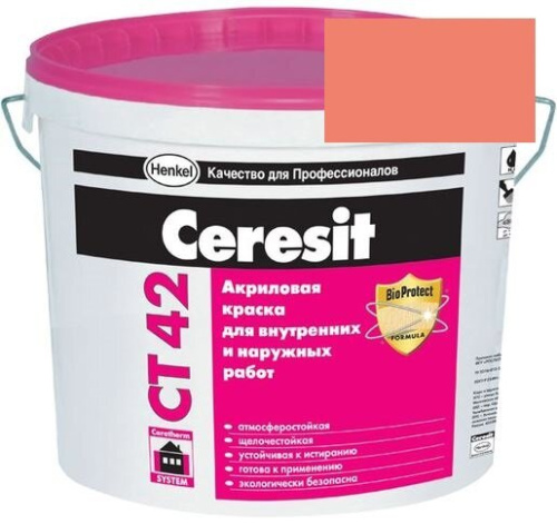 Краска акриловая фасадная Ceresit CT 42 15 л Indiana 5