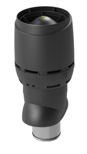 Выход вентиляционный изолированный с колпаком Vilpe Flow XL, D=200P/ИЗ/700, RAL 9005
