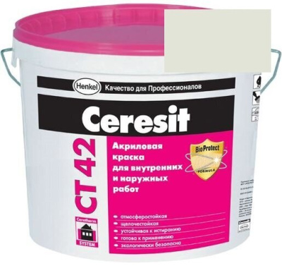 Краска акриловая фасадная Ceresit CT 42 15 л Tundra 1