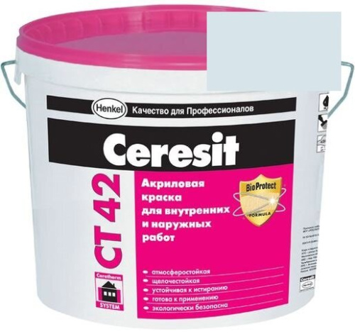 Краска акриловая фасадная Ceresit CT 42 15 л Alaska 2
