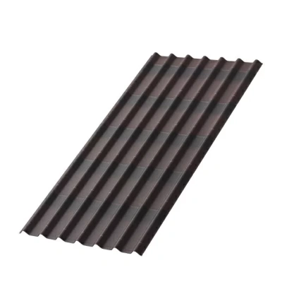 Лист битумный Ондулин SR-150 черепица X5 с тенью 3D, 960х1950 мм, коричневый