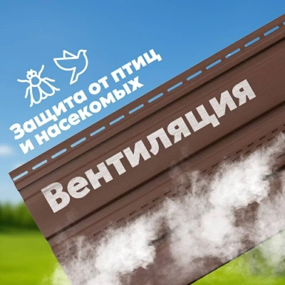 Софит ТЕХНОНИКОЛЬ частично перфорированный, 3000 мм, Каштан