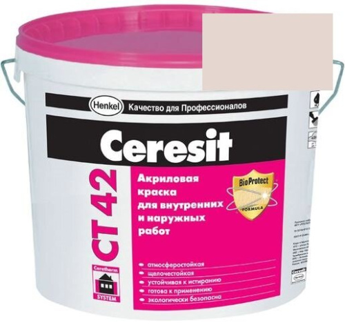 Краска акриловая фасадная Ceresit CT 42 15 л Madeira 2