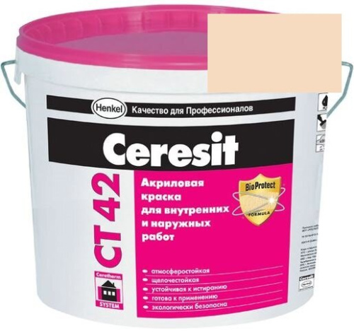 Краска акриловая фасадная Ceresit CT 42 15 л Texas 2