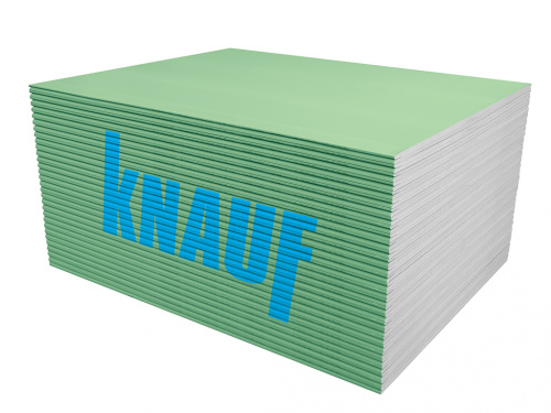 Гипсокартон влагостойкий Knauf, 2500х1200х9,5 мм