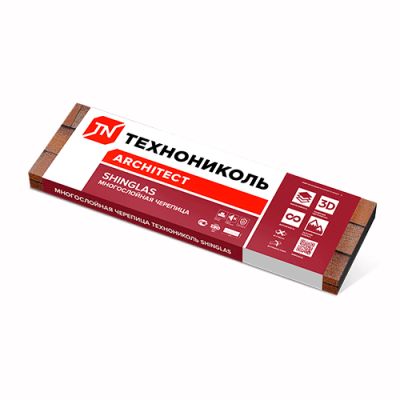 Гибкая черепица ТЕХНОНИКОЛЬ SHINGLAS Фазенда, красный
