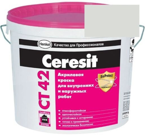 Краска акриловая фасадная Ceresit CT 42 15 л Siberia 1