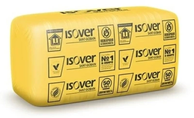 Плита теплоизоляционная из стекловолокна Isover Каркас-П-37-100/Е/К 610х1170х100 мм 15 кг/м³ 10 шт