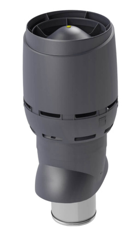 Выход вентиляционный изолированный с колпаком Vilpe Flow XL, D=200P/ИЗ/700, RAL 7015
