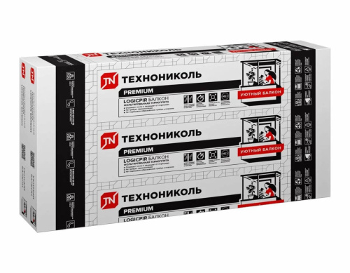 Плита теплоизоляционная LOGICPIR Балкон ТЕХНОНИКОЛЬ Ф/Ф 1200х600х20 мм