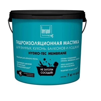 Мастика гидроизоляционная под плиточные облицовки Bergauf Hydro-Tec Membrane, 7 кг