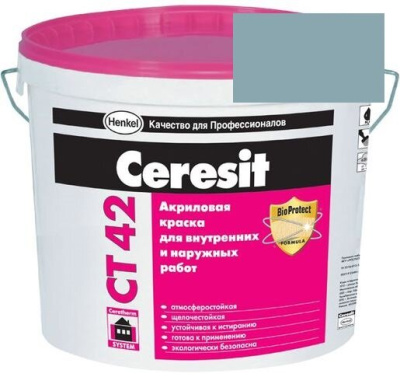 Краска акриловая фасадная Ceresit CT 42 15 л Alaska 6