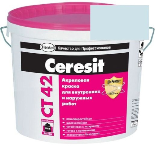 Краска акриловая фасадная Ceresit CT 42 15 л Pacific 2