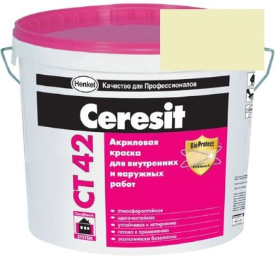 Краска акриловая фасадная Ceresit CT 42 15 л California 1