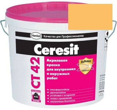 Краска акриловая фасадная Ceresit CT 42 15 л Gobi 6