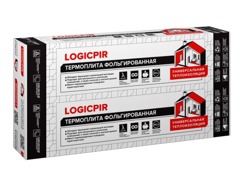 Плита теплоизоляционная LOGICPIR ТЕХНОНИКОЛЬ Ф/Ф 1200х1200х50 мм