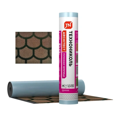 Рулонная черепица ТЕХНОНИКОЛЬ, Бобровый хвост, коричневый