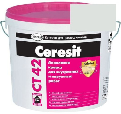 Краска акриловая фасадная Ceresit CT 42 15 л Nebraska 1