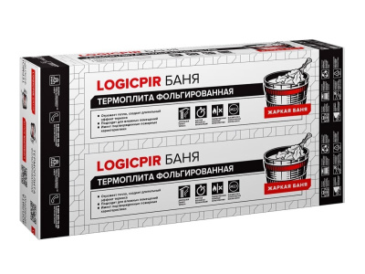 Плита теплоизоляционная LOGICPIR Баня ТЕХНОНИКОЛЬ Ф/Ф Г1 L-1190х590х50 мм, L-кромка