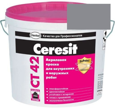 Краска акриловая фасадная Ceresit CT 42 15 л Etna 5