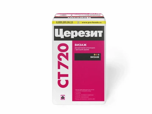 Штукатурка полимерная Церезит CT 720 Visage декоративная с фактурой Дерево 25 кг
