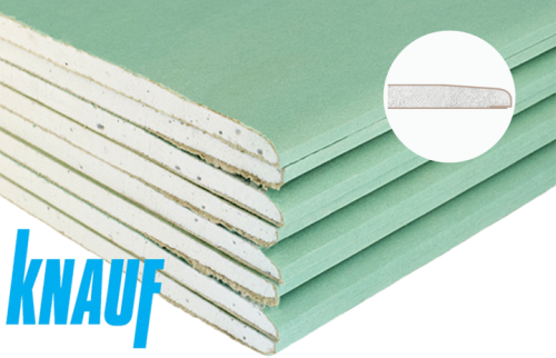 Гипсокартон влагостойкий Knauf, 3000х1200х12,5 мм