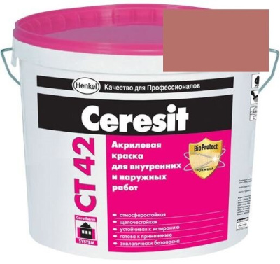 Краска акриловая фасадная Ceresit CT 42 15 л Africa 6