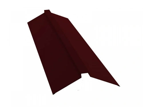 Планка конька плоского Grand Line 150х40х150х2000 мм 0,5 Satin с пленкой RAL 3005