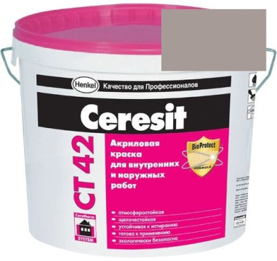 Краска акриловая фасадная Ceresit CT 42 15 л Etna 4